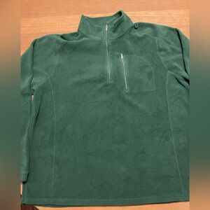 Men's Forest Green Quarter-Zip Fleece Pullover ll bean